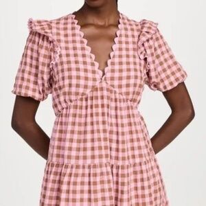 English Factory Rickrack Trim Edge Check Mini Dress NWT